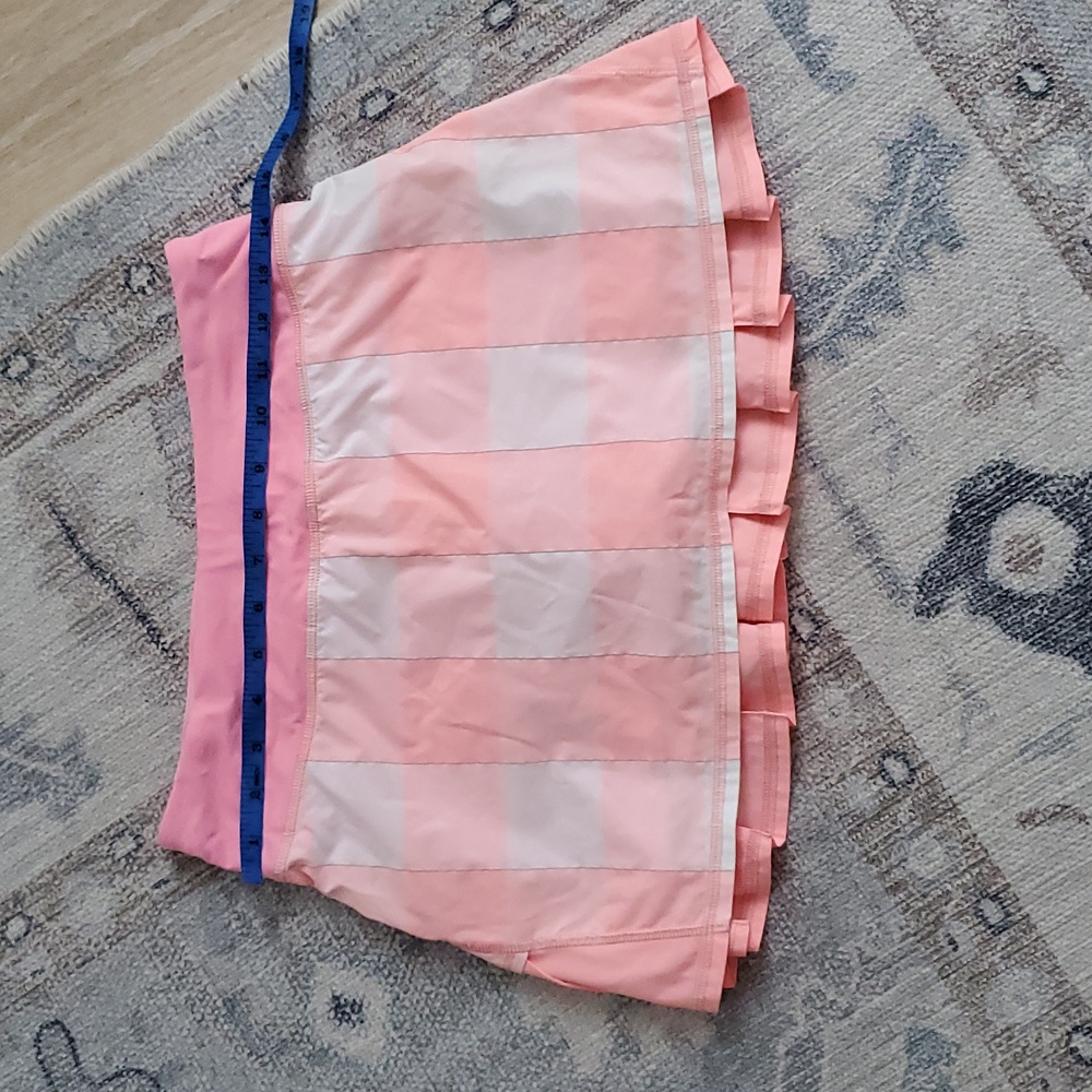 Lululemon Pace Setter Skirt Gros Gingham Bleached Coral / Pop Orange HTF sz4 - Picture 4 of 10